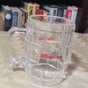 Snap On Tools Hex Pattern Acrylic Beer Mug Cup Red Logo 24oz. USA NICE